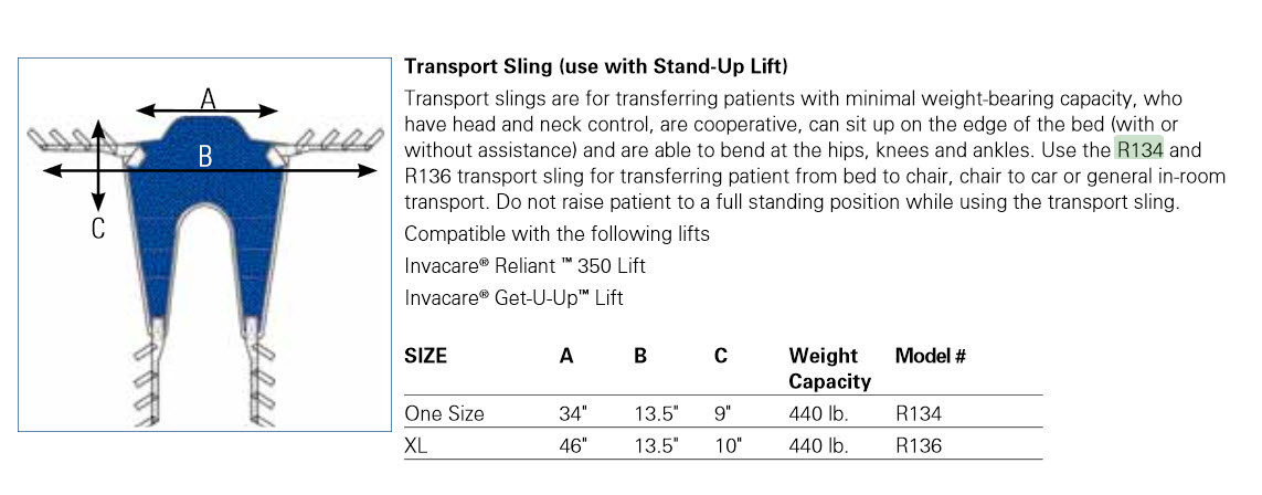 Invacare 4-Point Patient Transport Lift Sling Picture